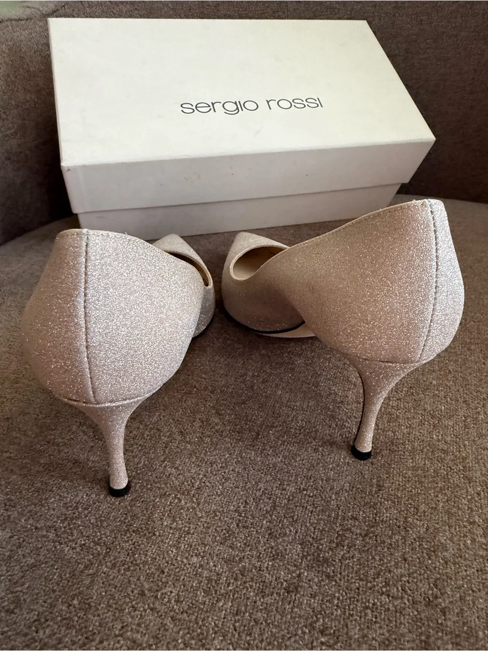 Sergio Rossi Pink Sparkle Pointed-Toe Stiletto Pumps